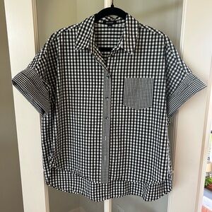 MADEWELL Multi-checkered Courier Button-down Shirt Blouse